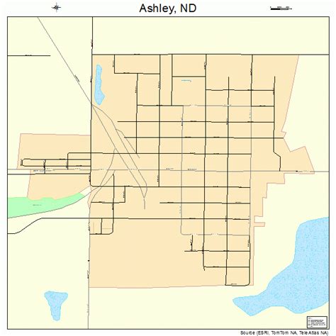 Ashley North Dakota Street Map 3803540