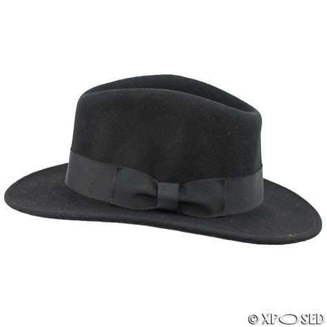 New 100 Felt Wool Crushable Fedora Trilby Wide Brim Hat Size S M L Xl