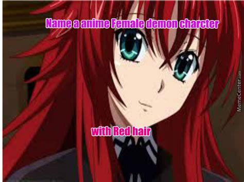 Name A Anime Female Demon Character With Red Hair By Katygirl345 Meme