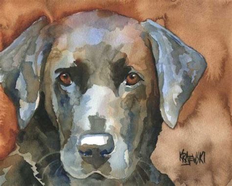 Labrador Retriever Art Print Of Original Watercolor Painting 8x10