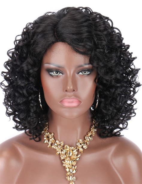 Amazon Kalyss Short Black Jerry Curly Wigs For Women Bouncy