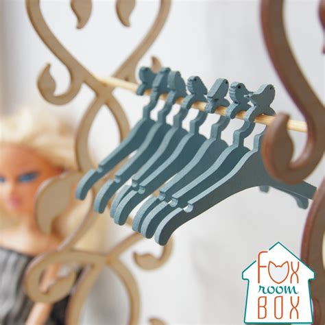 Set Of 7pc Miniature Wooden Hangers For Dolls Mini Etsy