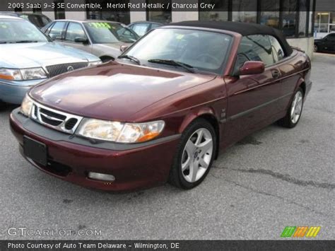 Merlot Red Metallic 2003 Saab 9 3 Se Convertible Charcoal Grey