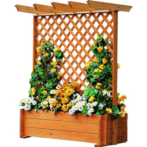 How to build a planter box with trellis 1. dCor design Wooden Planter Box with Trellis | Wayfair.co.uk