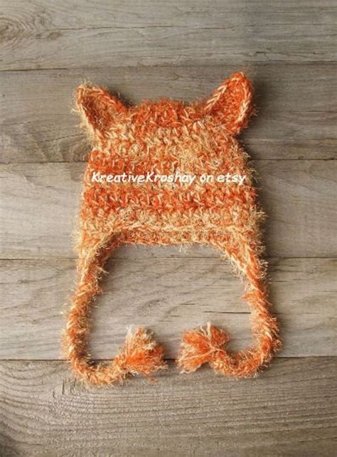 Items Similar To Soft N Furry Orange Tabby Kitty Cat Hat With Earflaps