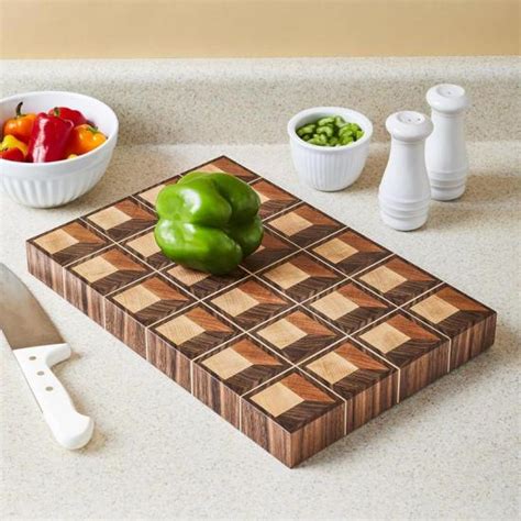 optical illusion cutting board woodworking plan wood