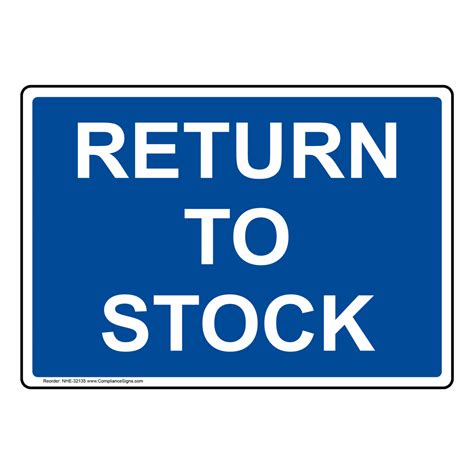 Return To Stock Sign Nhe 32135