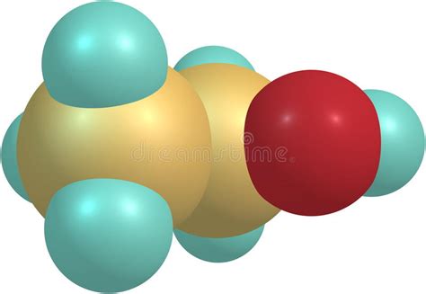 Estructura Molecular Del Etanol Aislada En Blanco Stock De Ilustración