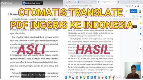 Cara Menerjemahkan Pdf Bahasa Inggris Ke Indonesia Dengan Cepat Youtube