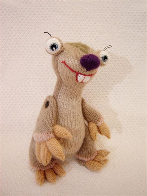 Sid Sloth Toy Knitted Toy Ice Age Soft Toy Sloth Toys T Toy Etsy