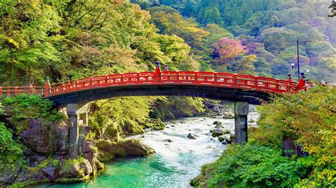 Sacred Shinkyo Bridge Over The Daiwa River Futarasan Jinja Shinto