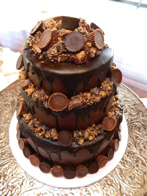 There's a stunning wedding cake idea out. Chocolate & Peanut Butter Groom's Cake - CakeCentral.com