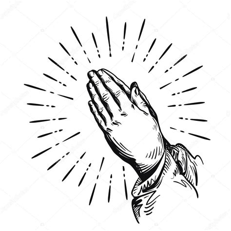 Sketch Of Prayer Hands Prayer Sketch Praying Hands Vector