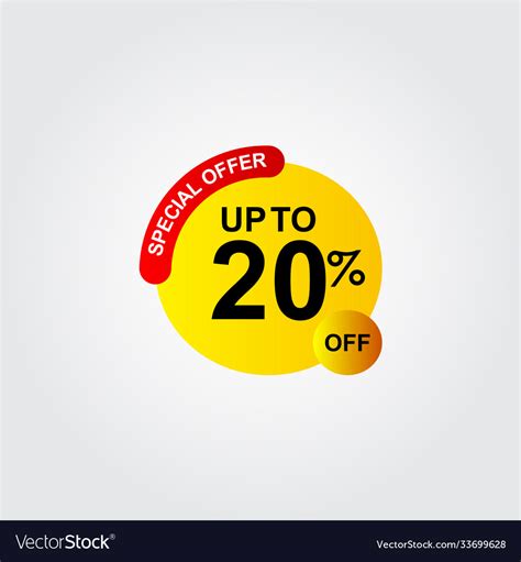 Discount Up To 20 Off Special Offer Logo Template Vector Image