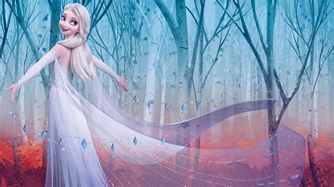 New Frozen 2 With Elsa In White Dress And Her Hair Down And Mobile Elsa Anime Hd Wallpaper