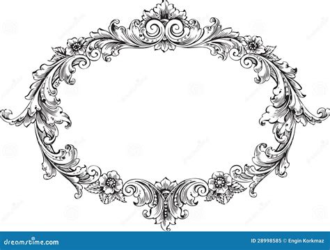Victorian Frame Stock Vector Illustration Of Black Engraving 28998585