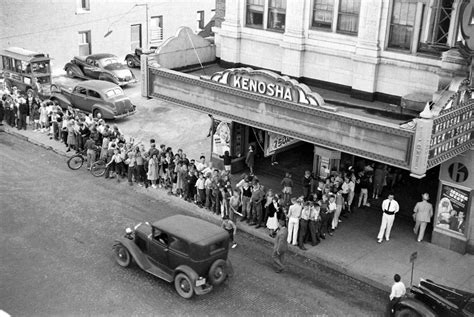 1938 Street Scene In Kenosha Wisconsin Kenosha