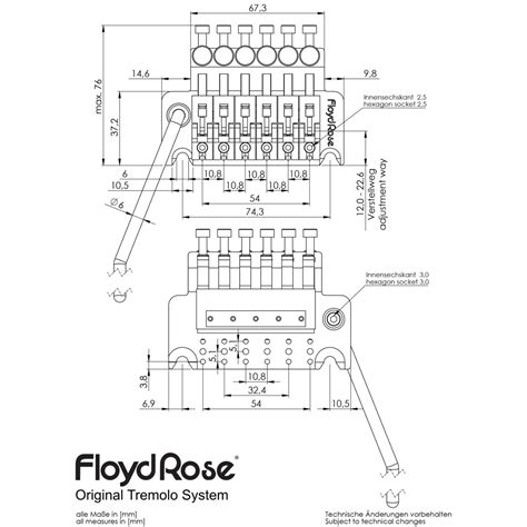 Floyd Rose Frt100r2 Original Series Tremolo System With R2 Nut Chrome