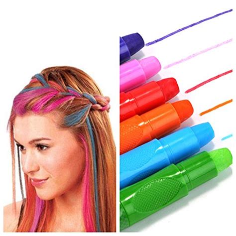 Ccbeauty Hair Chalk Pens 6 Color Natural Hair Chalk Markers Works On