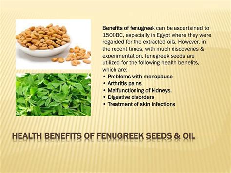 Ppt Health Benefits Of Fenugreek Seeds And Oil Powerpoint Presentation