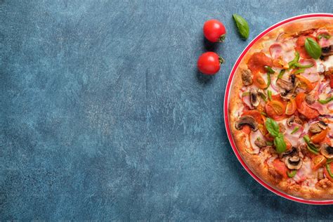 Pizza On Blue Background Stock Photos Motion Array