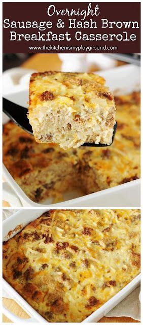 The eggs puff up and brown nicely creating a crisp crust on top and a soft fluffy egg inside, similar to a frittata. Overnight Sausage, Egg & Hash Brown Breakfast Casserole ~ Whip up a hearty prepare-ahead ...