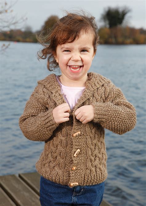 Zest Childs Cabled Cardigan Free Knitting Pattern