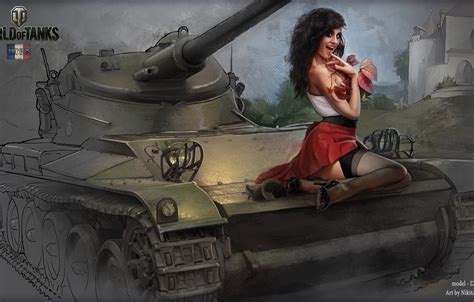 Wallpaper Girl Tank Girl Tanks Wot World Of Tanks Tank World Of
