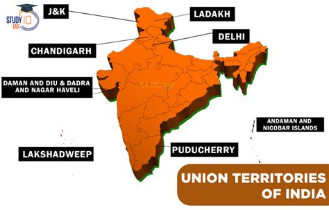 Union Territories Of India List Map Names Capital Of 8 Uts