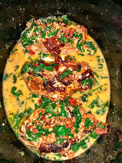 I think they barely realized it was there. Crock-Pot Tuscan Garlic Chicken With Spinach and Sun-Dried ...