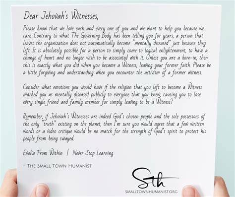 Jehovah Witness Letter Writing Template