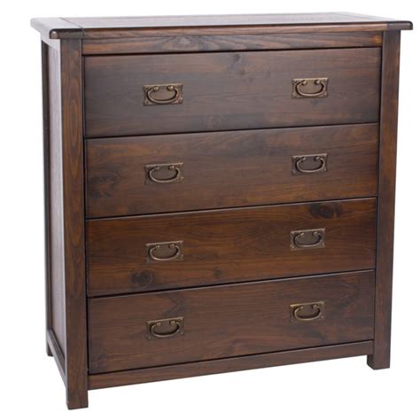 Baltimore Handcrafted Wooden Chest Of 5 Drawers In A Deep Oak Finish