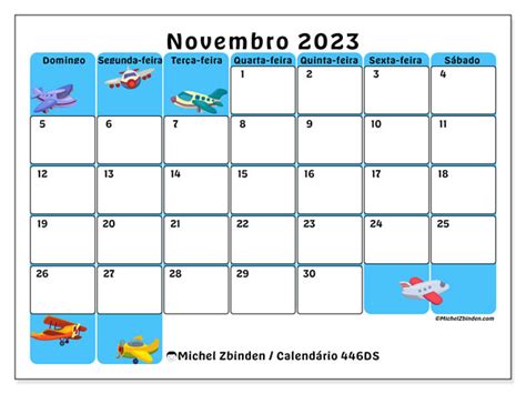 Calendários Novembro 2023 Michel Zbinden Br