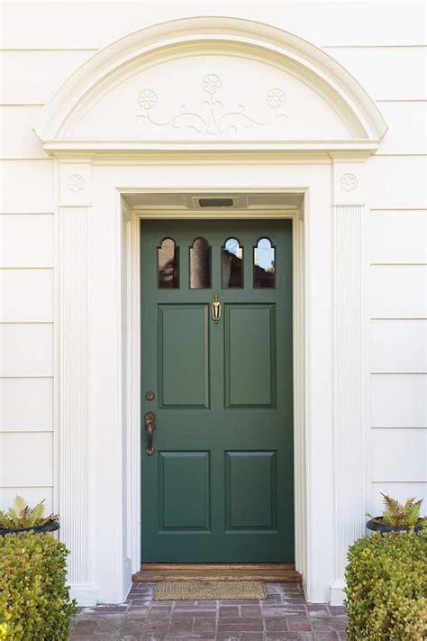 door color green house Emerald homestratosphere trim harmony homenish colours arched knocker