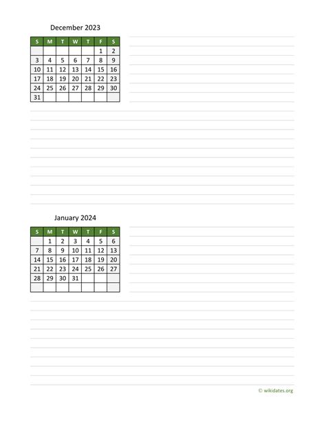 December 2023 And January 2024 Calendar