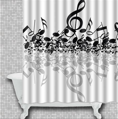 Starring jason manford (the producers, chitty chitty bang bang) this is the uk premiere of the hilarious curtains the musical by kander & ebb Music Notes Shower Curtain Music Bath Curtain by XDDesigns