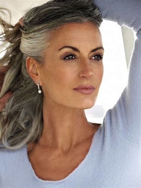 Fresh Hairstyles For Grey Hair In 40s With Simple Style Stunning And