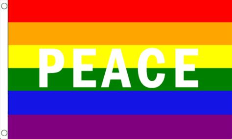 Rainbow Peace Flag 5 X 3 Ft Gay Lgbt Lgbtq Party Festival Pride Ebay