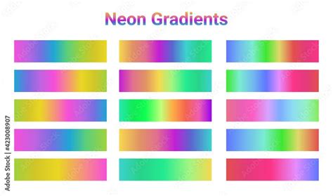 Set Of Neon Gradients Beautiful Colorful Palette For Your Decorations