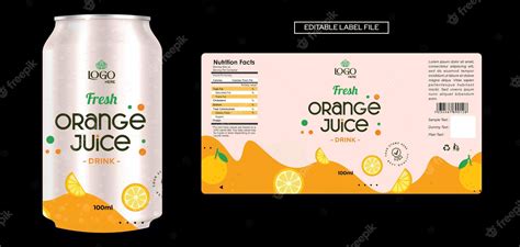 Premium Vector Orange Juice Label Design Soft Drink Bottle Label