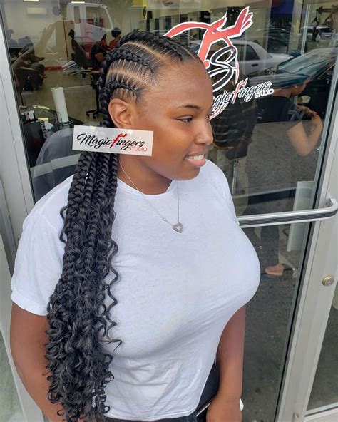 Matchless Cornrow Braids With Curly Ends Most Popular Feed In Hairstyle