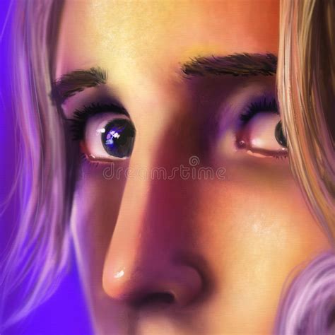 Close Up Of A Sad Womans Face Digital Art Royalty Free