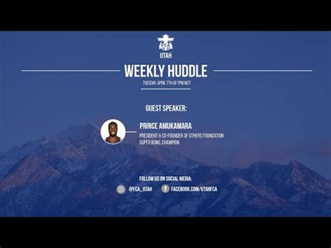 FCA Utah Weekly Huddle Meeting Week 1 YouTube