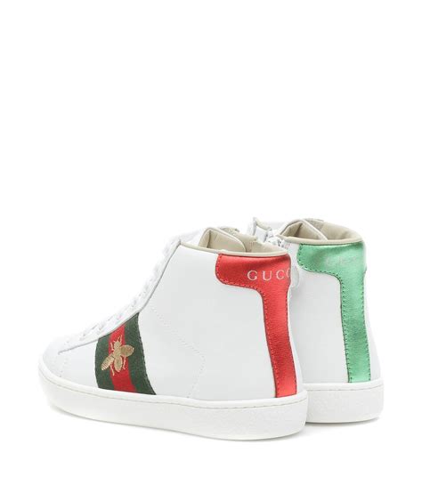 Gucci Kids Ace Leather High Top Sneakers Mytheresa