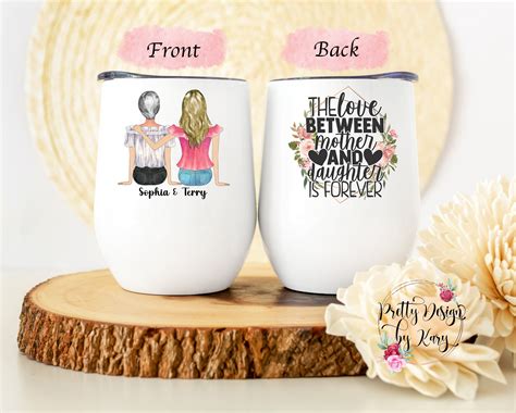 Mother And Daughter Wine Tumbler T For Mom From Daughter Etsy Uk