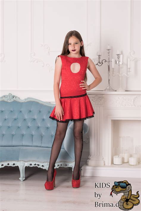 Custom Made Red Jacquard Dress Kids By Brimad 77f