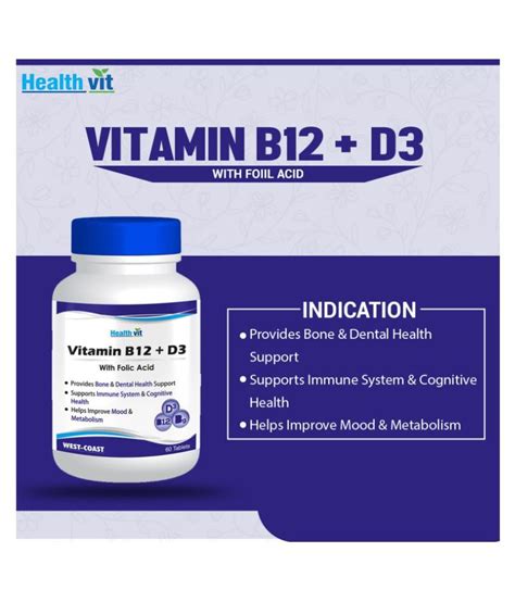 In this post, we have included few studies show that supplementing with vitamin b12 along with antidepressants may improve depressive symptoms. HealthVit Vitamin B12 + D3 - 60 Tablets 60 no.s Vitamins ...