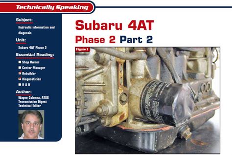 Subaru 4at Phase 2 Part 2 Transmission Digest