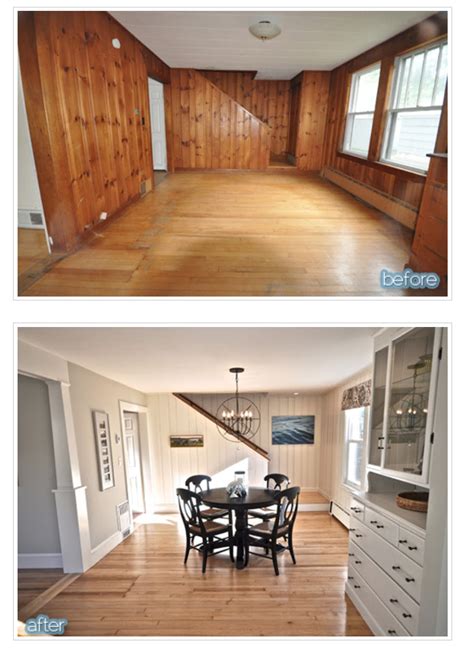 Dining Room And Foyer Before And After Knotty Pine Paneling Artofit