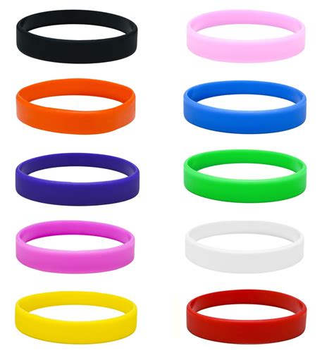 Silicone Wristbands 10 Pack Adult Sizes J And R Wristbands